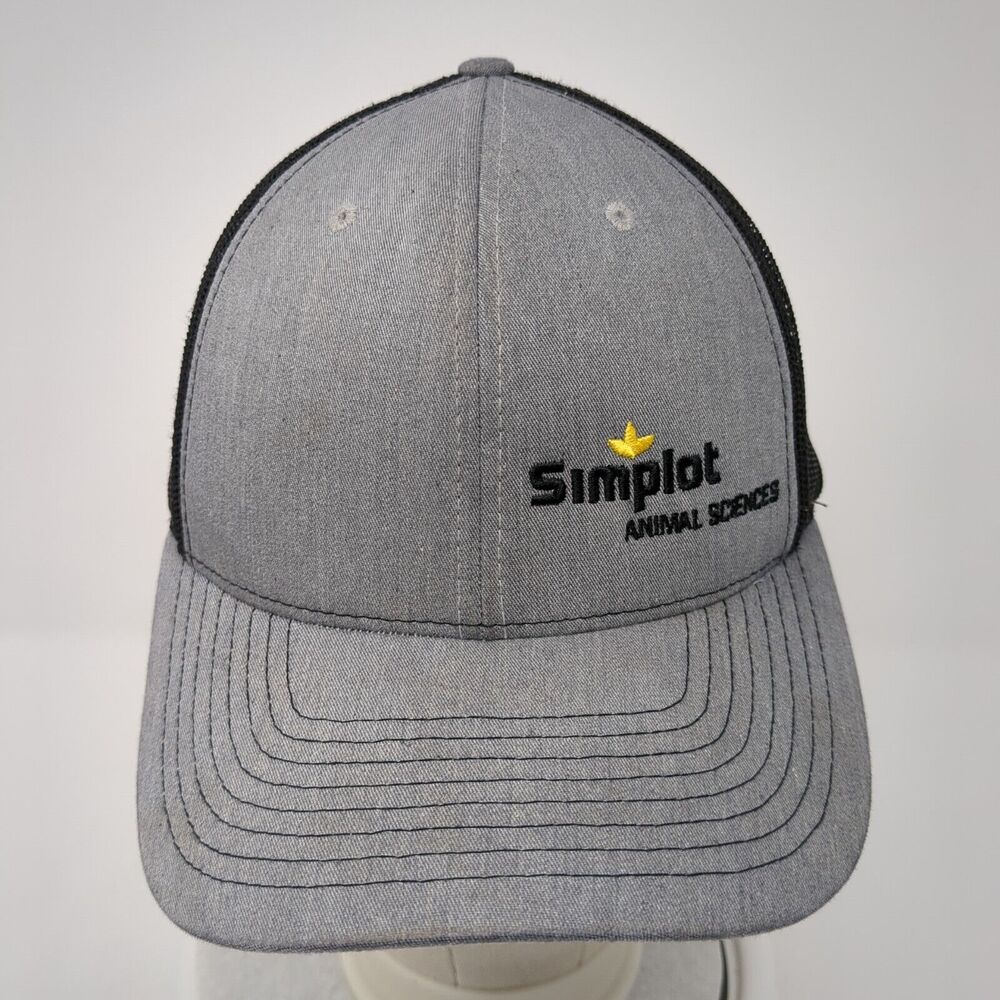 Simplot Animal Sciences Snapback Trucker Hat Gray… - image 2